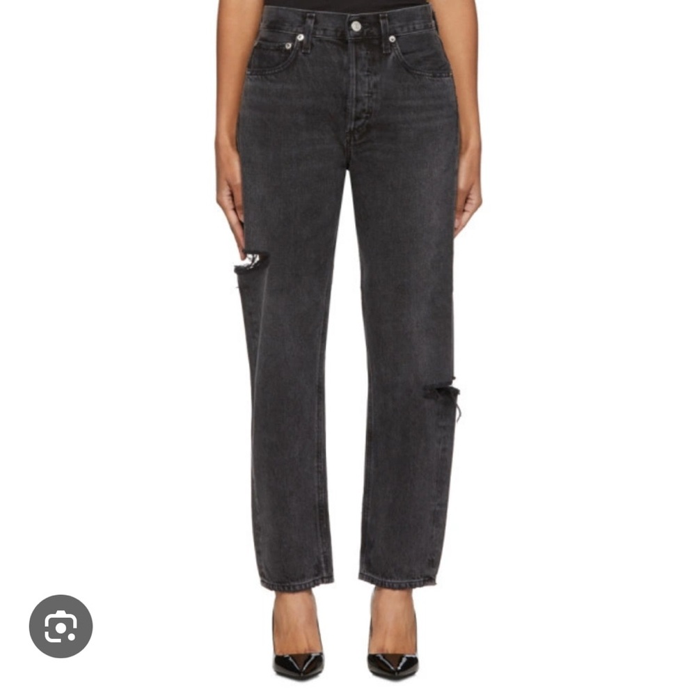Agolde Black Parker Easy Straight Jeans, 26